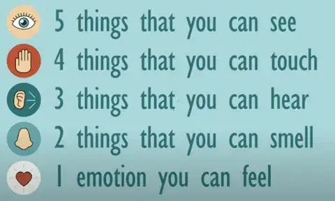 5-4-3-2-1 exercise to help caregivers notice and be present