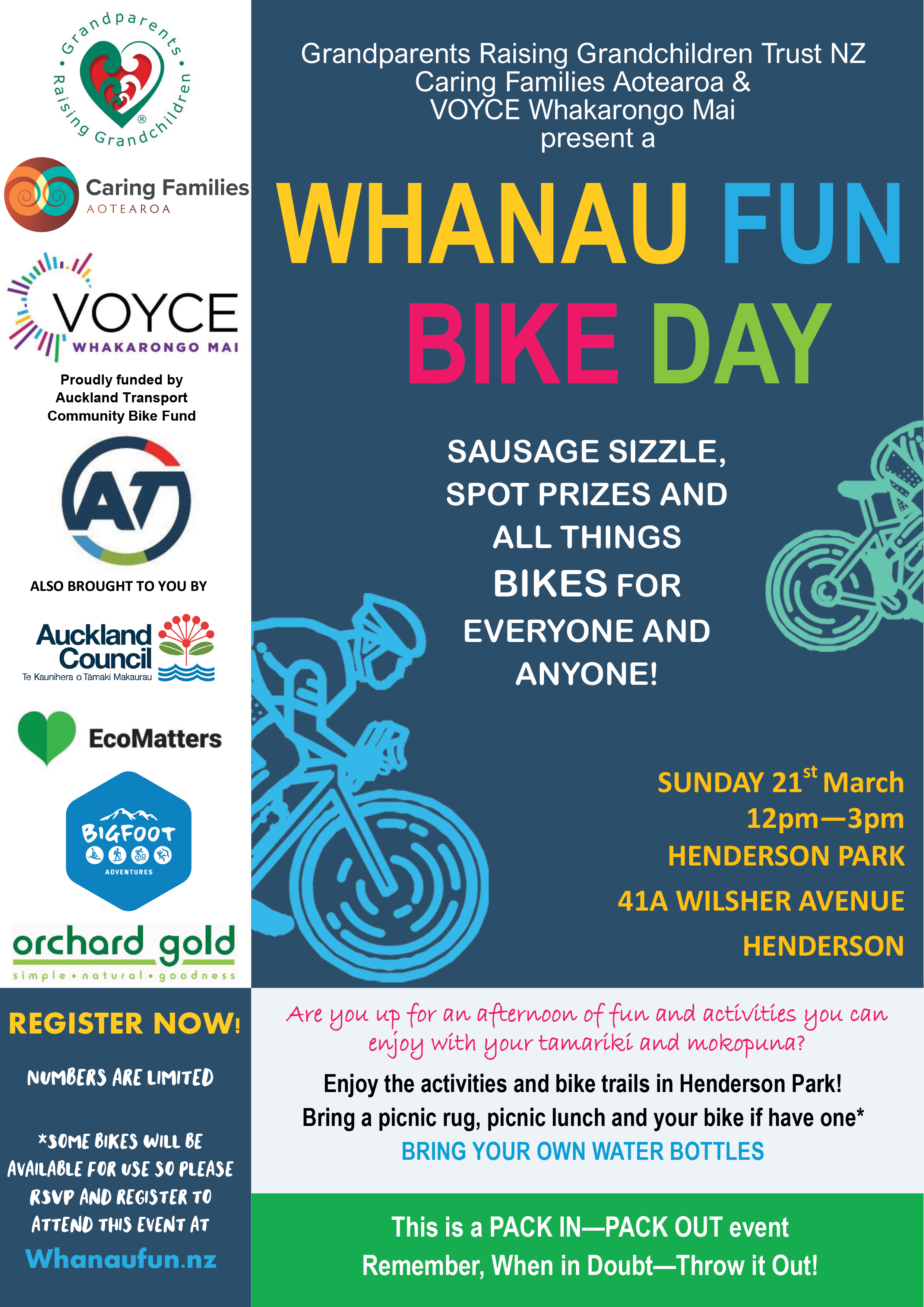 Whanau Fun Bike Day Flyer